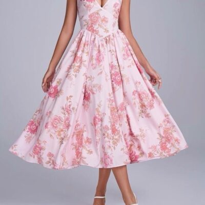 Vestido midi halter Aria
