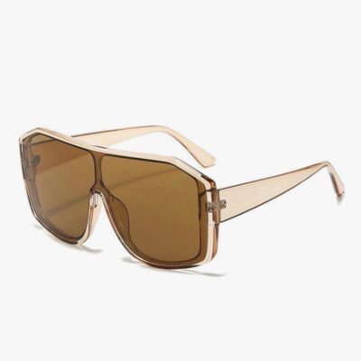 Gafas de sol retro tipo shield ámbar