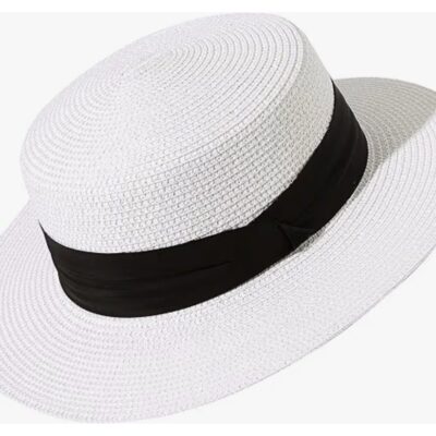 Sombrero de paja estilo boater Riviera